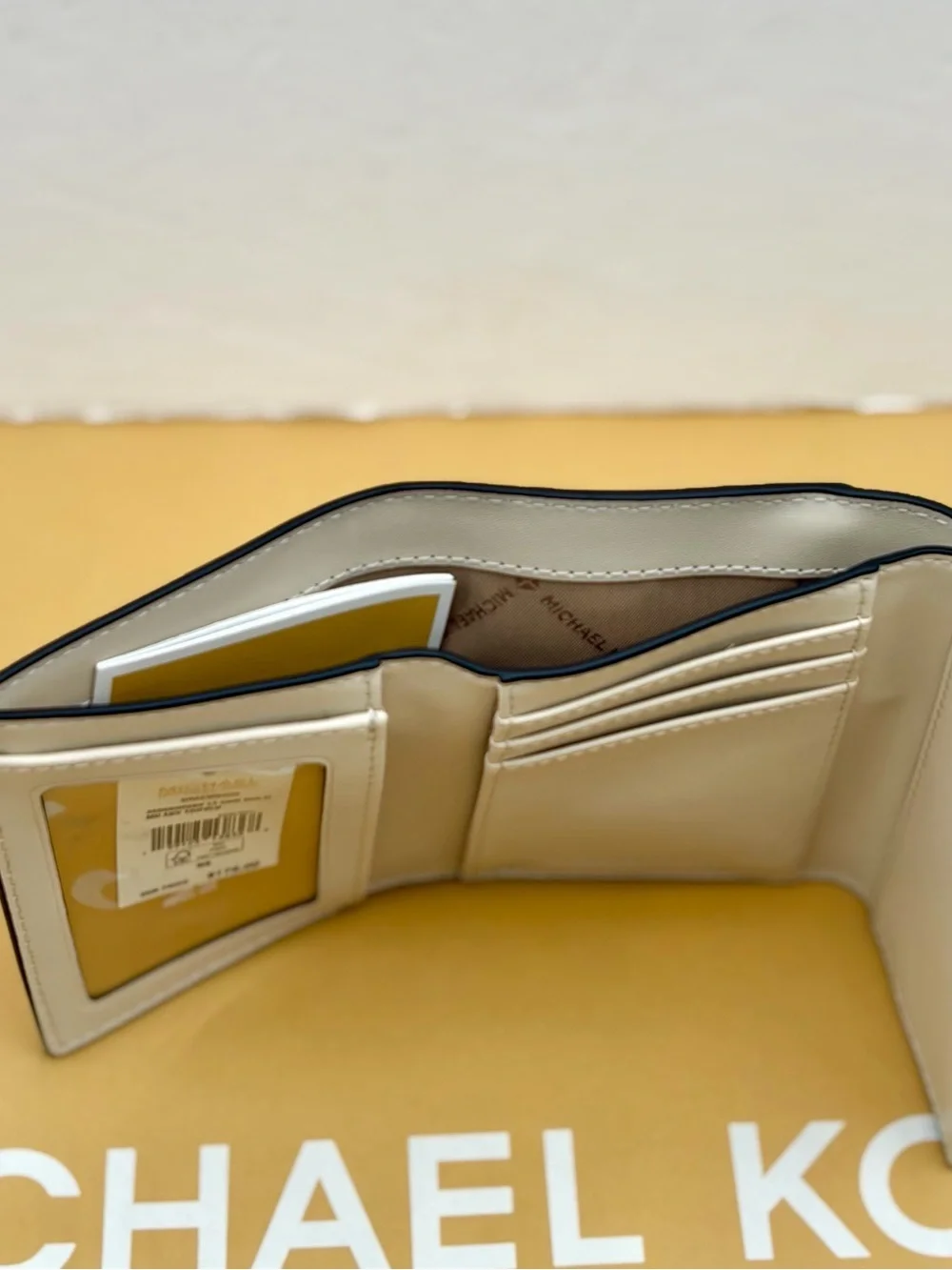 Michael Kors Cream Wallet with Pink Floral Accents